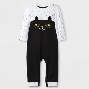 NWT Baby Cat & Jack Black Kitty Halloween Onsie Outfit Frills Cute Infant New
